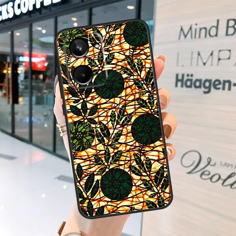 

African Style Fabric Print Case For Realme 15 14 13 12 11 Pro Plus GT6 GT7 Pro C55 C51 C35 C53 C61 C65 C67 C63 C71 C75 Realme GT7 Pro
