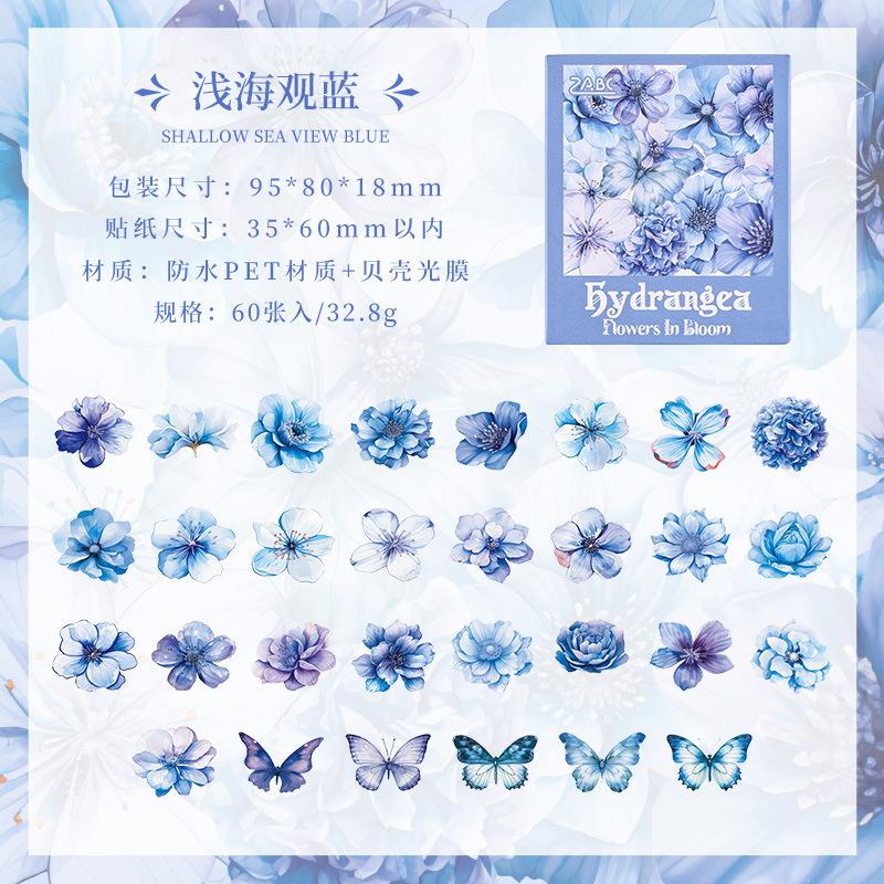 1box/60pcs Flower Butterfly Stickers, Decorative Stickers for Journals, Scrapbooks, DIY Crafts