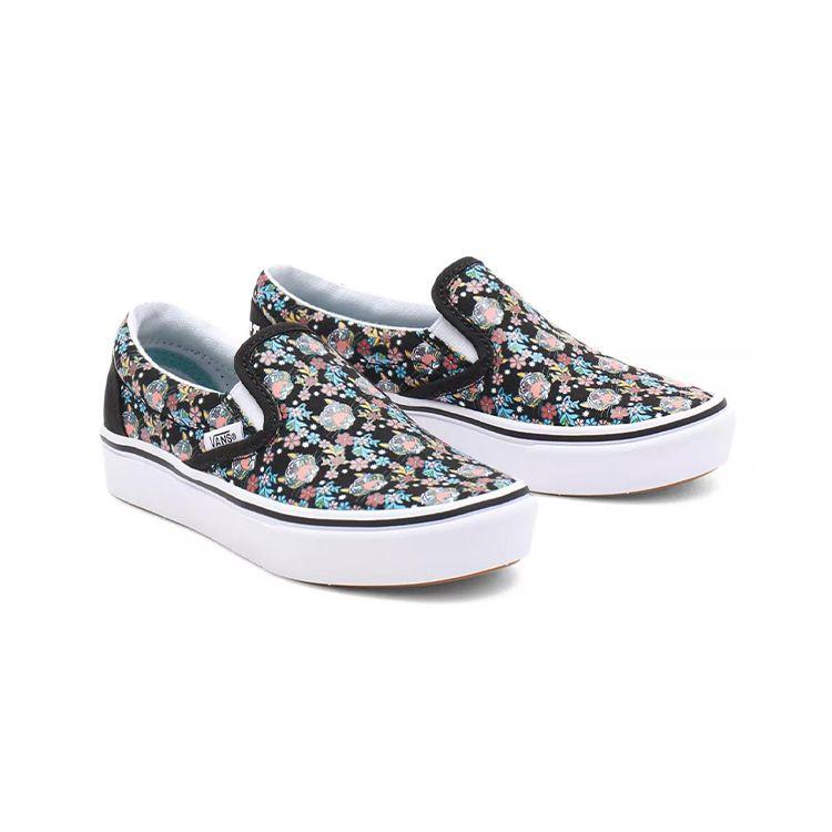 Y/Project X Vans Slip-On Series Canvas Collaboration Trendy Print Casual Durable Breathable Low-Top Kids Skate Shoes Kids Sneaker Black VN0A4U1S9AA