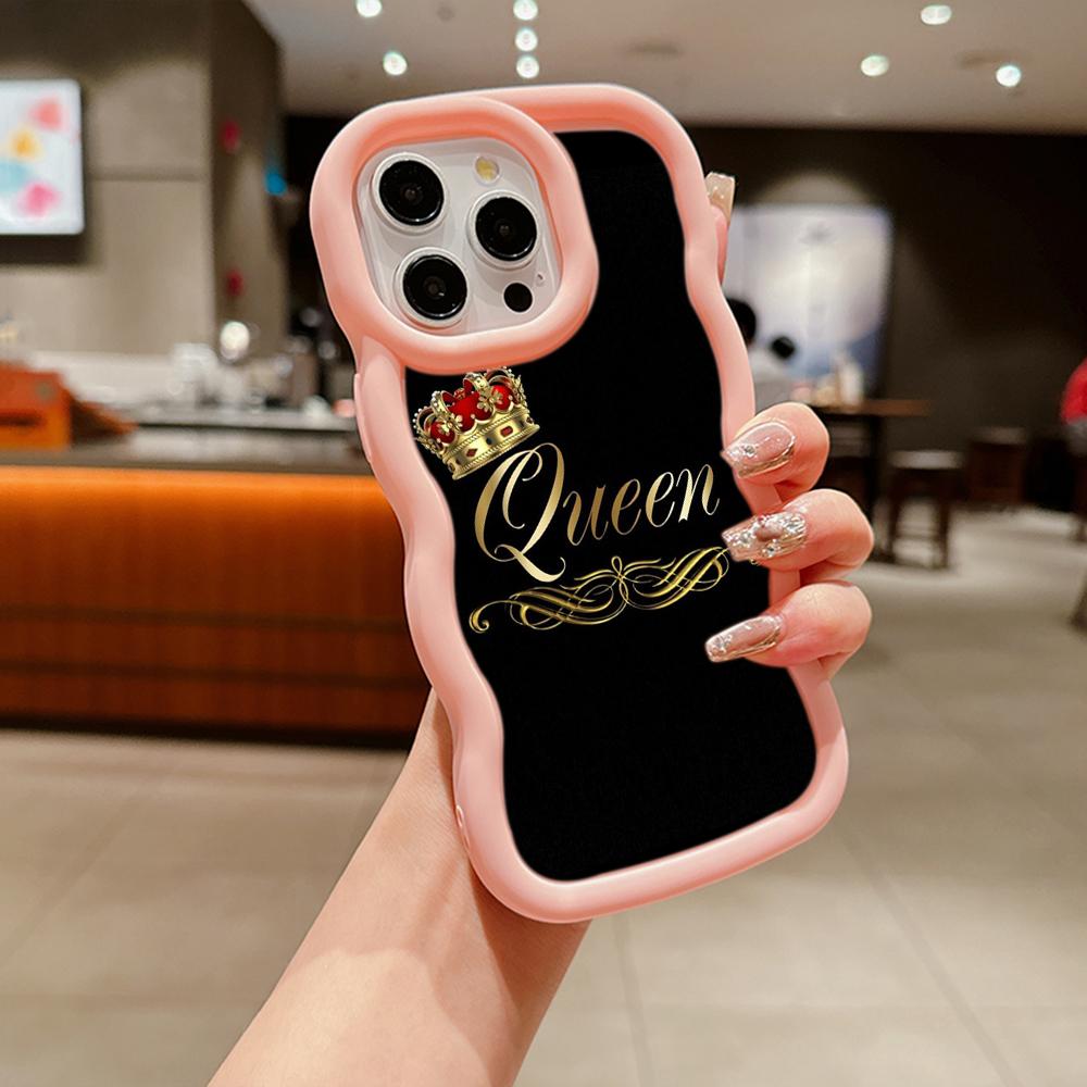 Чехлы для телефонов N84 King Queen Couples Macaron Wavy Edge для iPhone 16 Pro — фото 16