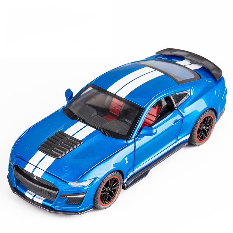 1/32 Ford Mustang Shelby GT500 Supercar High Simulation Car Model Alloy Pull Back Kid Toy Car 4 Open Door Children's Gifts