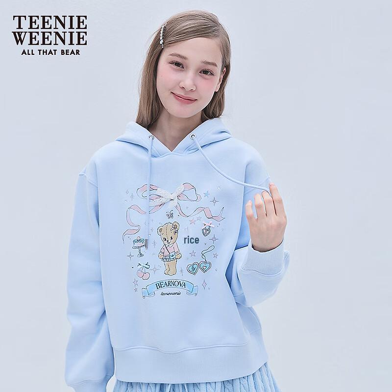 Teenie Weenie Bow Print Hooded Sweatshirt
