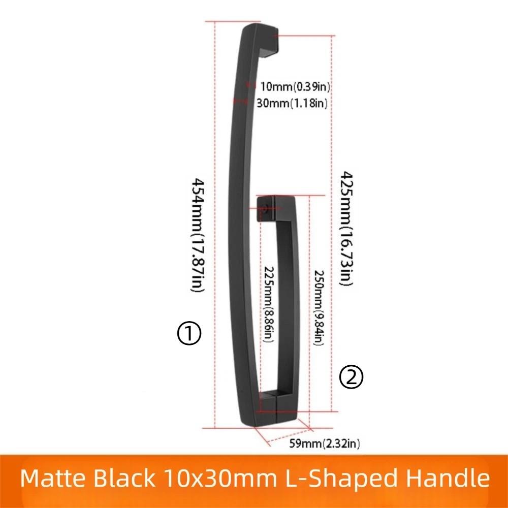 

304 Stainless Steel Bathroom Handle Bright Black Finish Glass Door Handle Bathroom Installation Style D