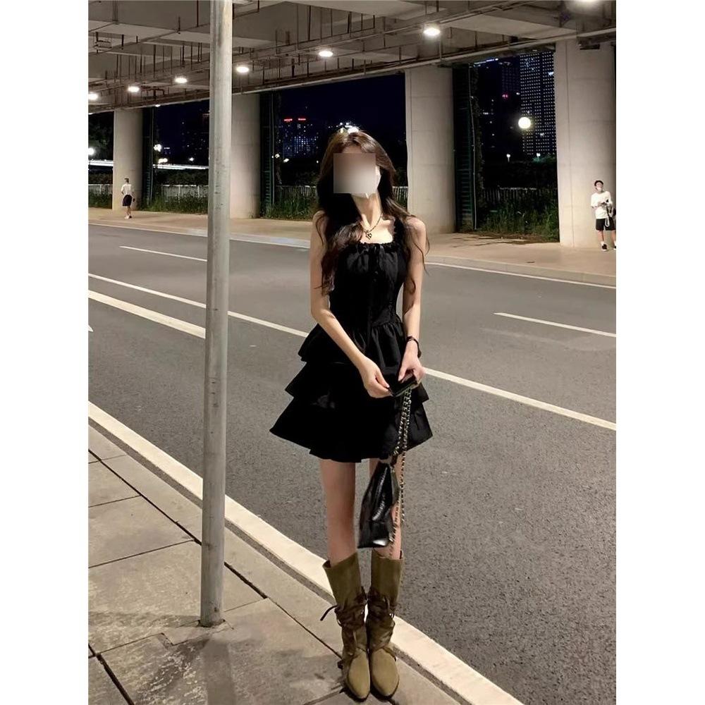 New Spring French Black Suspender Dress Children's Summer Waist Temperament French Skinny Temperament Princess Dress