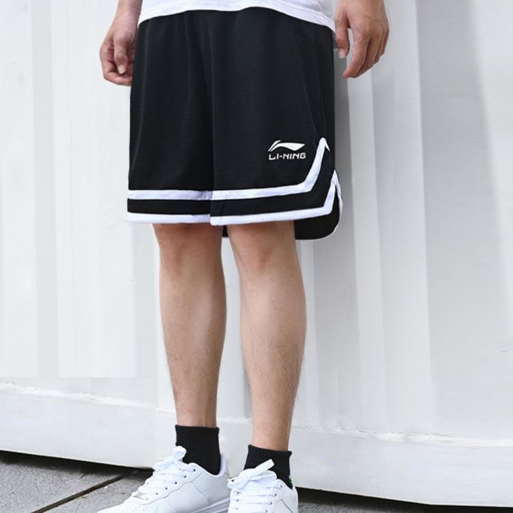 Lining Striped Print Loose Casual Shorts Men Bottoms Black YAPT011-1