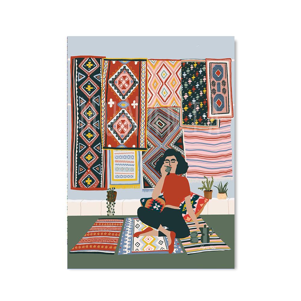 Reise marokkanische Haus Wandkunst Malerei minimalistische Architektur Leinwand Poster Pflanzenliebhaber Drucke böhmische Wandbilder Dekor