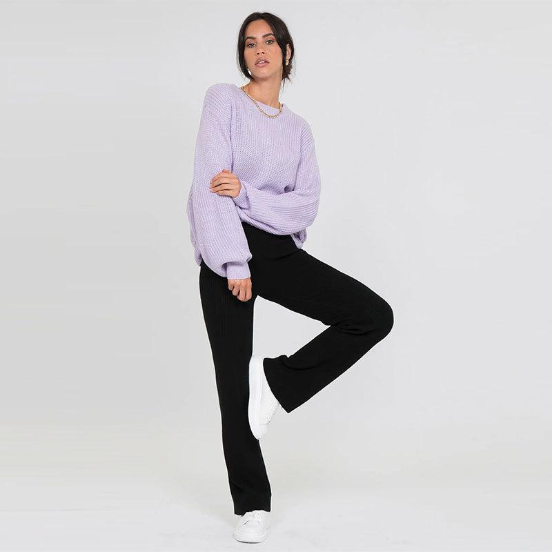 European and American loose knitted sweater top autumn and winter crew neck pullover, women's clothing