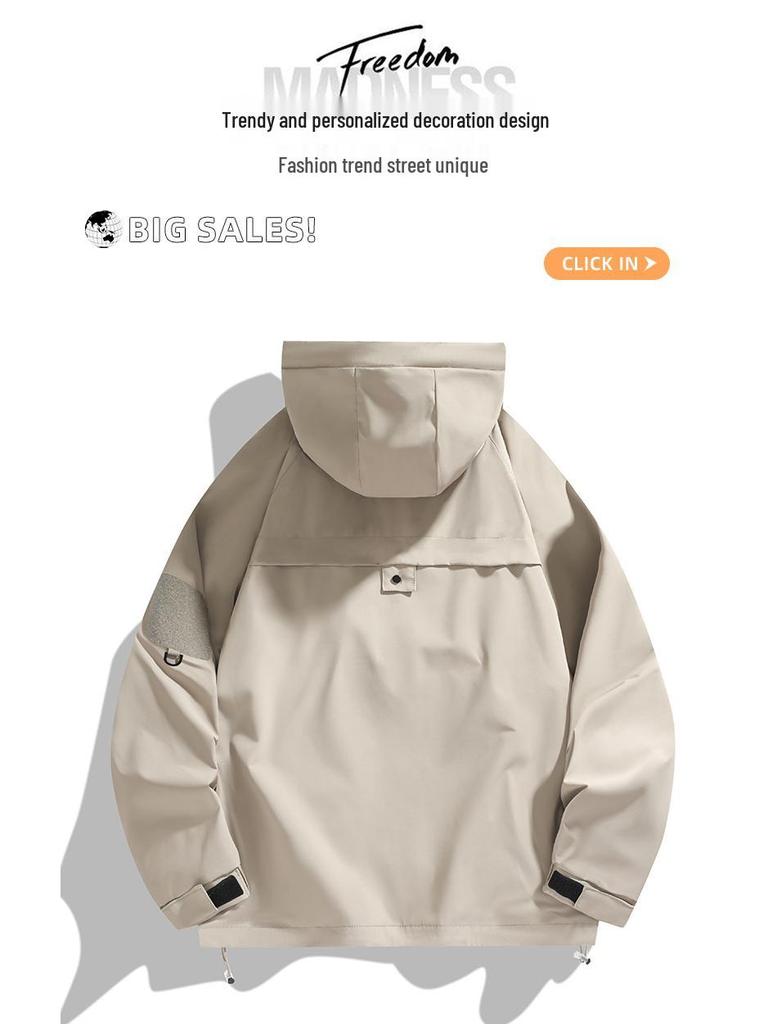 2024 Wiosna/Jesień Kurtki Outdoor z Kapturem w Stylu Koreańskim dla Mężczyzn i Kobiet