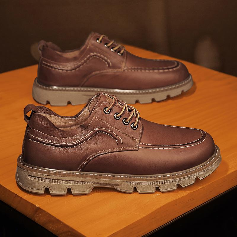 Luxury Brand Platform Shoes Mens Casual Genuine Leather Shoes Spring Autumn Loafers Men Tooling Fashion Outdoor Footwear Oxfords