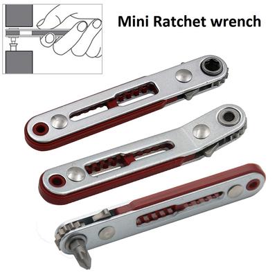 1 Stück Mini-Ratschenschlüssel 1/4"(6,35 mm) Sechskant Torx Bidirektionale Steuerung für Einzel-/Doppelkopf Schraubendreher Bohrer Werkzeug