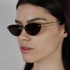 Ladies Sunglasses, Rivet Triangle Cat Eye Sunglasses, Frameless Fashion Sunglasses
