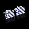 French-style cufflinks and studs, silver-blue striped business lapel clips, men's shirt accessories, alloy.