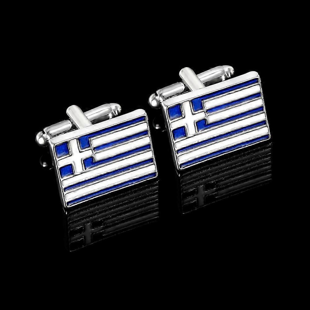French-style cufflinks and studs, silver-blue striped business lapel clips, men's shirt accessories, alloy.