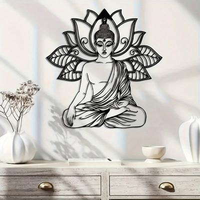 Metal Wall Art Lotus Yoga Zen Meditation Decor for Living Room Bedroom