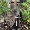Gartenstatue Ritter Zwerg Wache Rüstung Miniatur Ritter Skulptur für Heim-Gartendekor