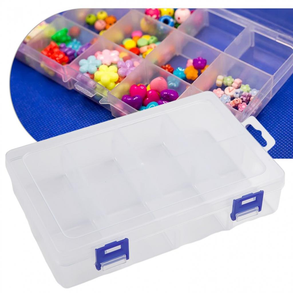 Earring Storage Box Container 8 Grids Adjustable Compartment