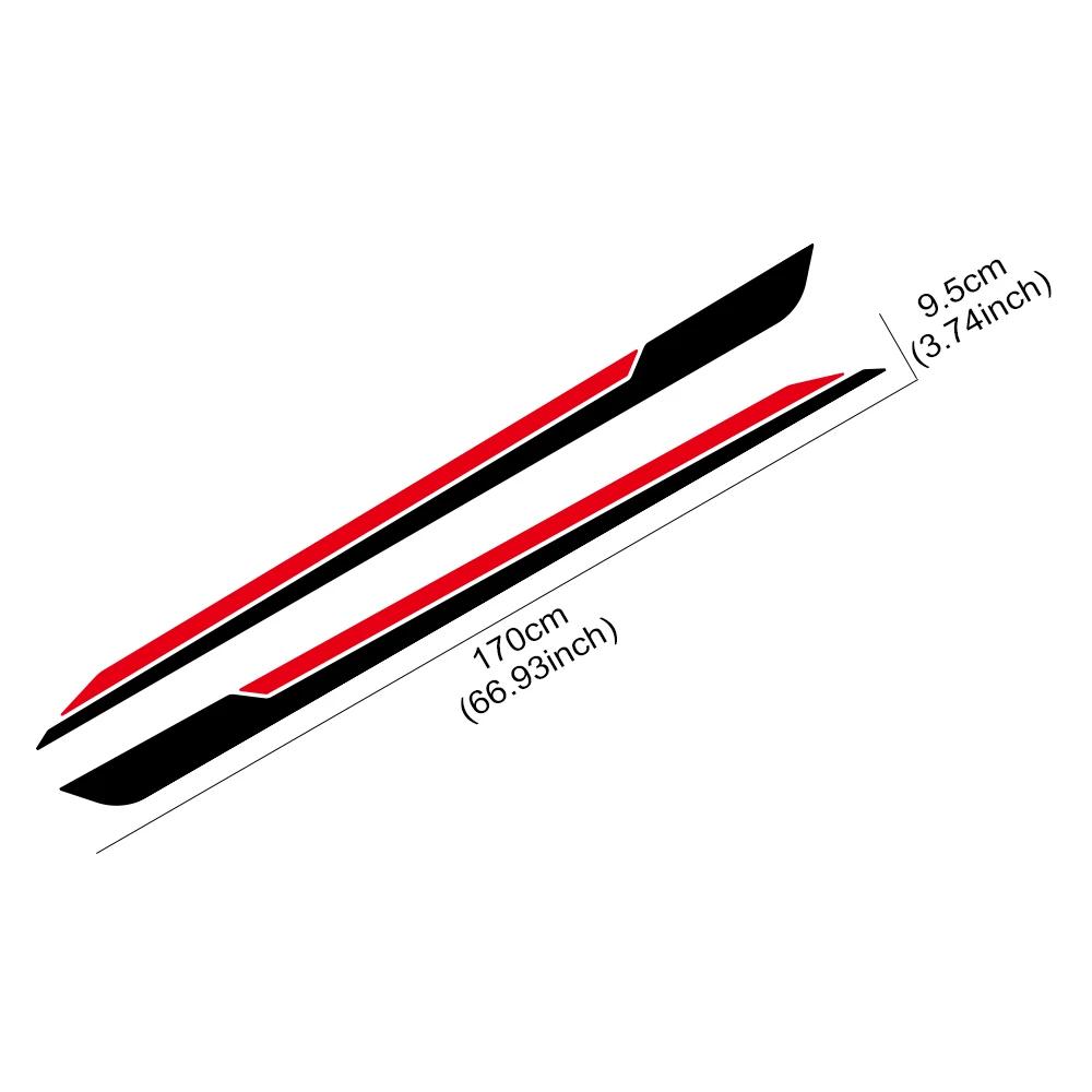 2PCS Car Long Striped Door Side Skirts Stickers Car Vinyl Decals Car Body Decoration Stickers Accessories For Skoda Fabia MK3
