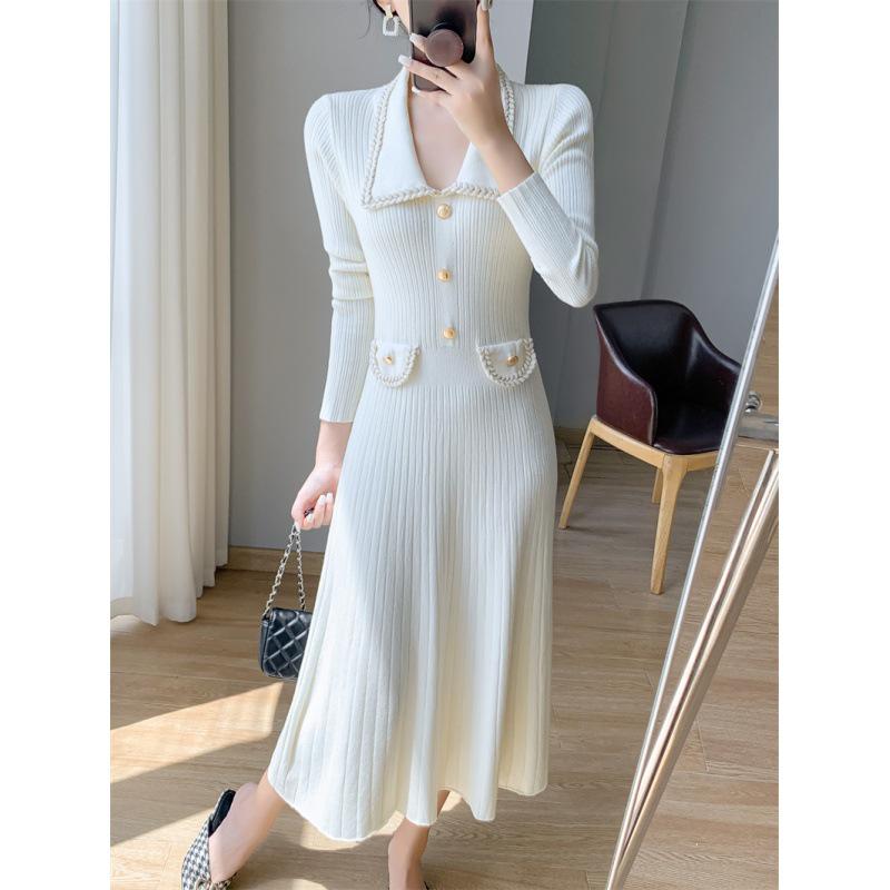 Qianjin Xiaoxiang Style Knitted Sweater Dress - 2023 Autumn/Winter Collection