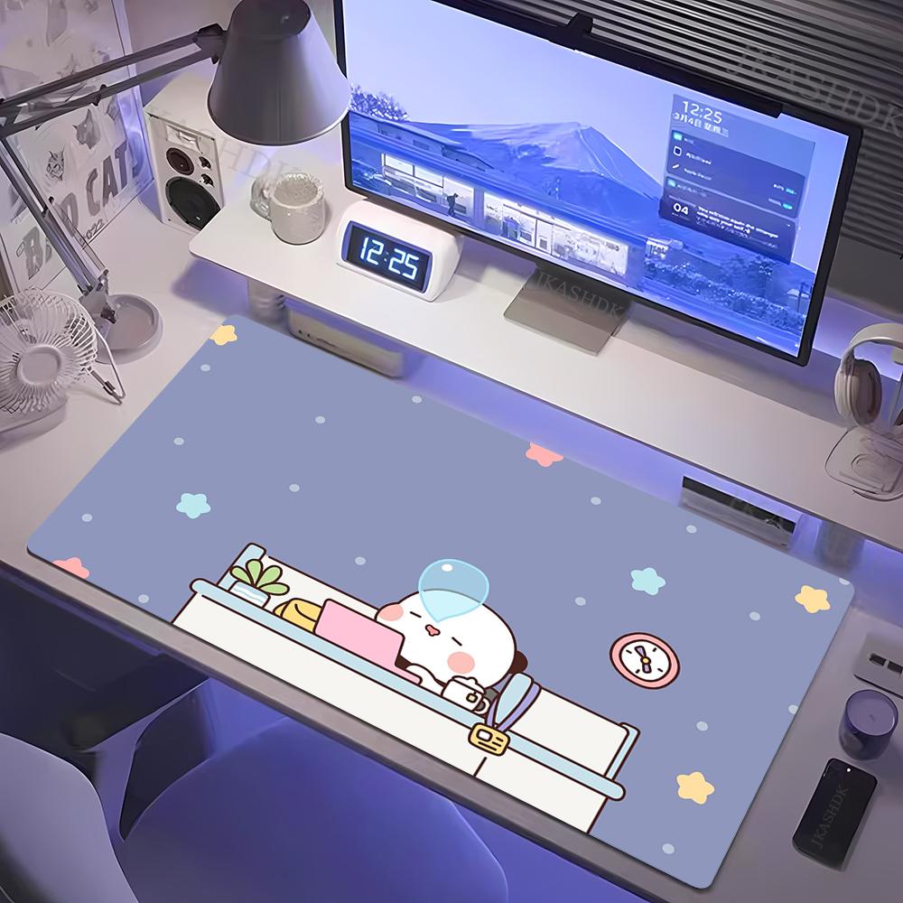 Kawaii Cartoon Bubu Dudu Cute Deskmat Xxl Gamer Mouse Pad Anime Computer Table Mat With lockedge Mousepad Large Mats Mause Pads