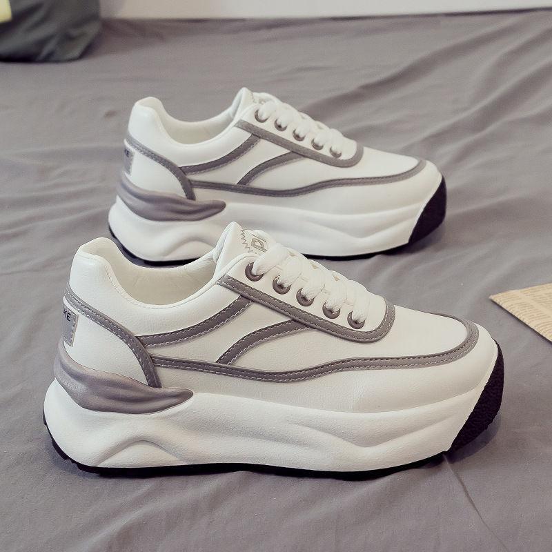 Women's shoes sports casual dad shoes 2025 spring and autumn white shoes platform soles students casual small people are not versatile