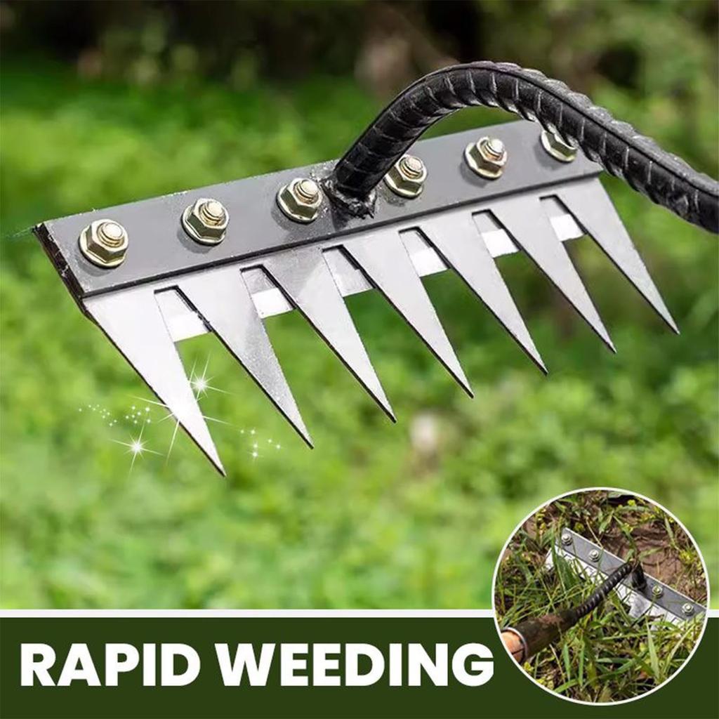 5/6/7/8 Tooth Carbon Steel Garden Weeding Rake, Weeding Rake, Weeding Iron Rake, Heavy-duty Metal Garden Rake, Gardening And Weeding Iron Rake