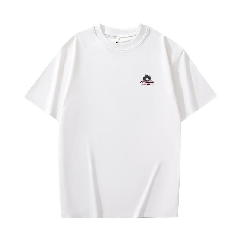 Retro Kurzarm-T-Shirt für Herren Sommer-Mode Marke Reines Baumwoll-T-Shirt mit Modischem Muster