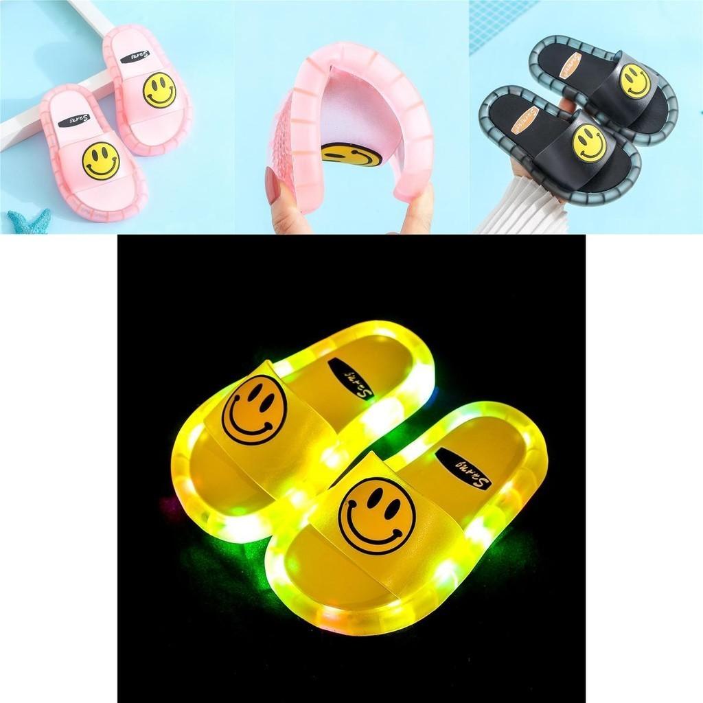 Cute And Comfy Smiley Led Slippers For Kids Non-slip And Wear-resistant