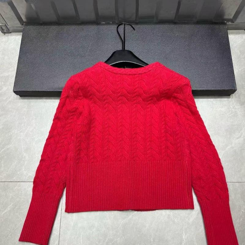 D Brand 2025 Winter Rhinestone Button Knit Cardigan - Elegant and Versatile Round Neck Top