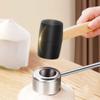 Stainless Steel Coconut Opener Tools Rubber Hammer Multi-functional Coconut Puncher Heavy Duty Wooden Handle Coconut Breaker Kit