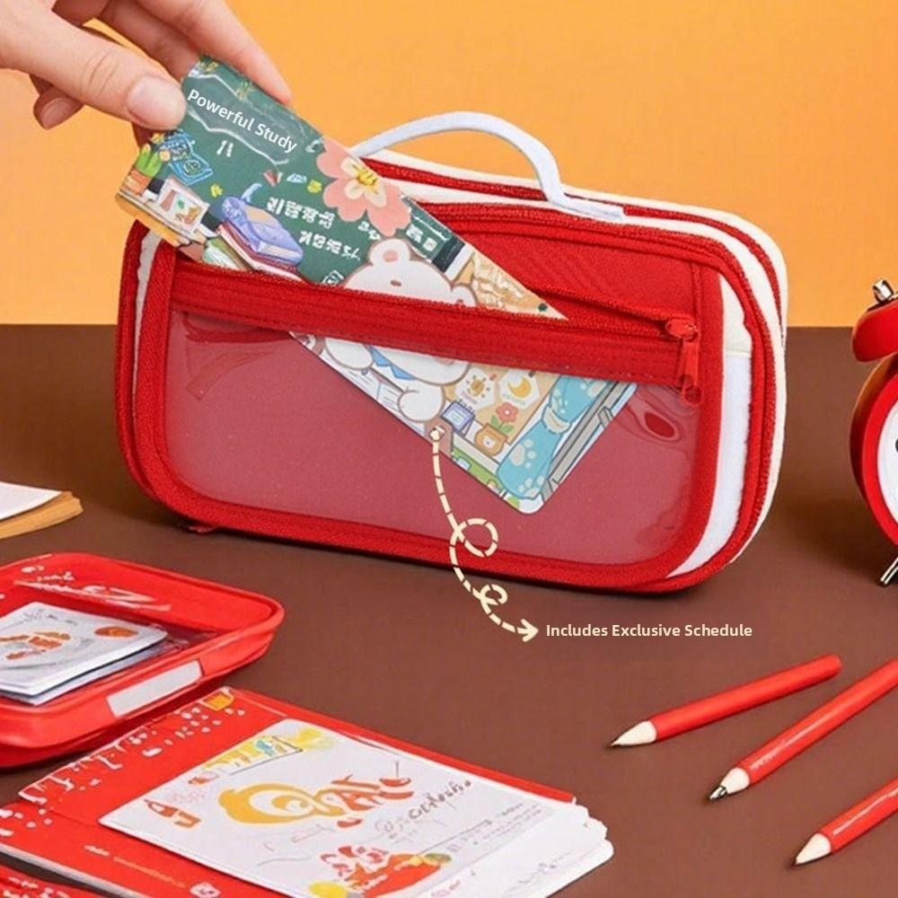 Bear 9 Layers Pencil Case Large Capacity Pen Organizer Pouch Trendy Pencil Storage Bag Kids Gift