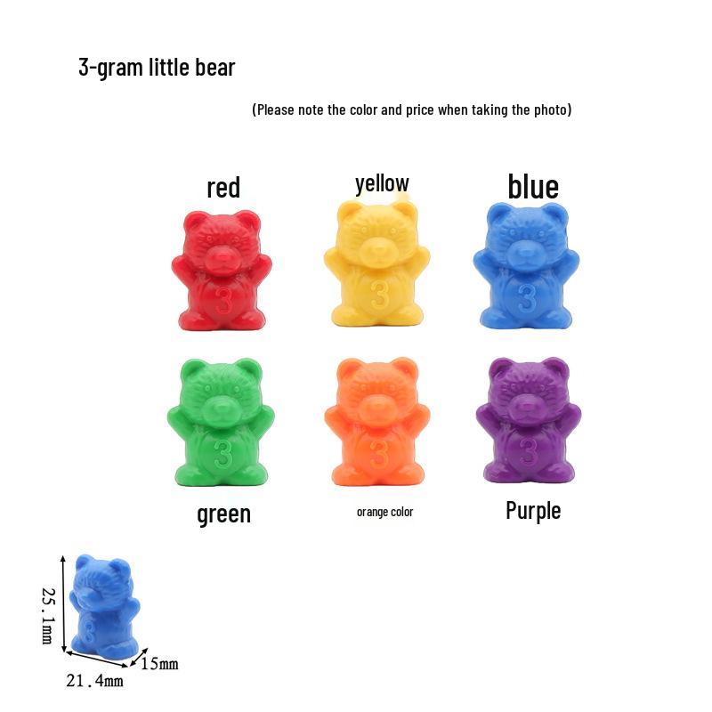 Montessori Rainbow Bear Toy - Early Education Counting, Size & Color Recognition Aid