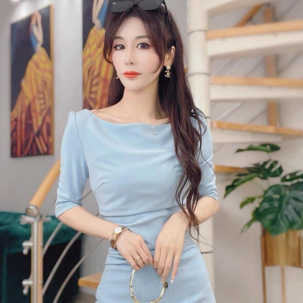 Women's 2025 Spring/Summer French Hepburn One-Shoulder Long Dress