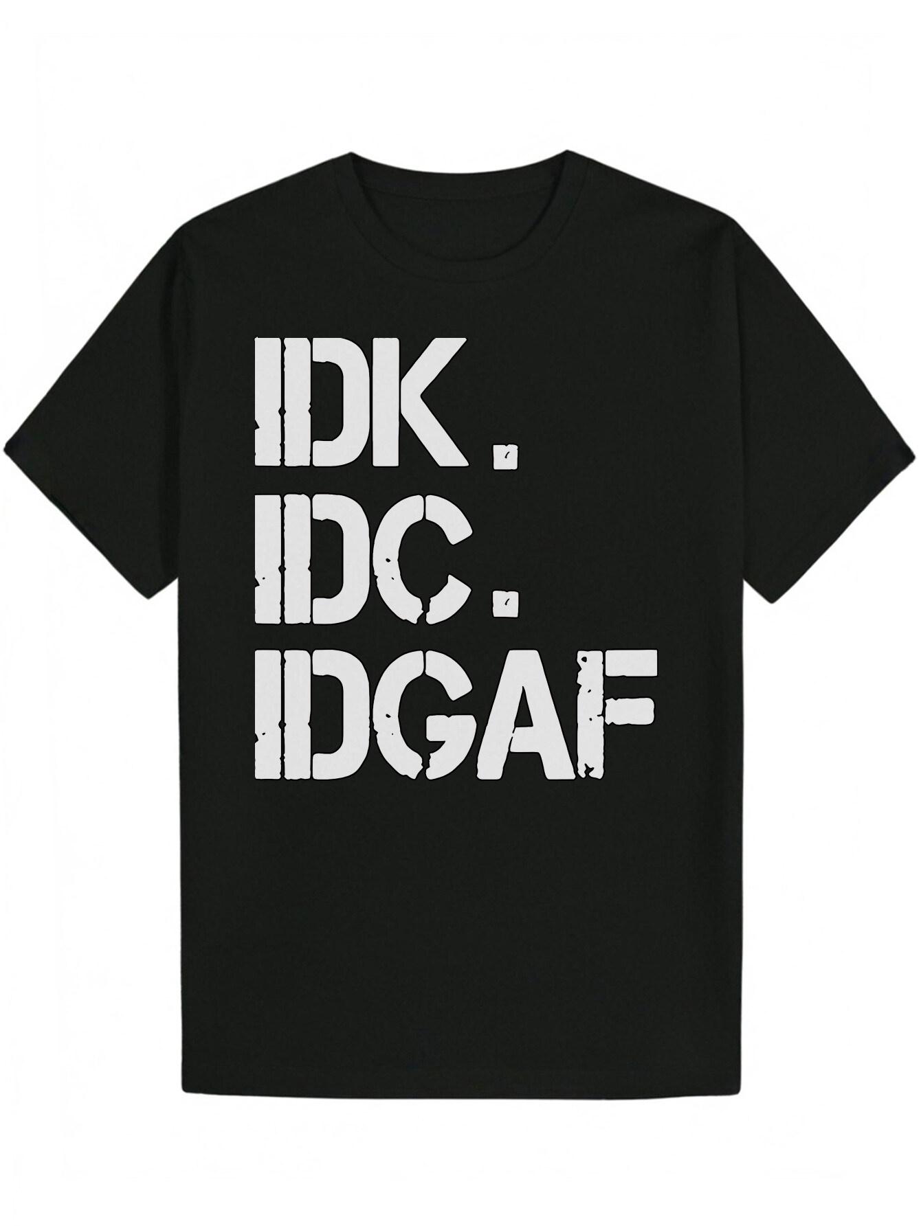 

Casual Summer T-shirt - IDK Graphic Print S