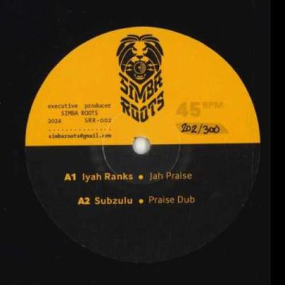 12inch Record IYAH RANKS, SUZULU, TAIKEN - Jah Praise; Praise Dub / Asinikaa; SRR002 Simba Roots EU 2024 Europe Reggae, Ska & Dub
