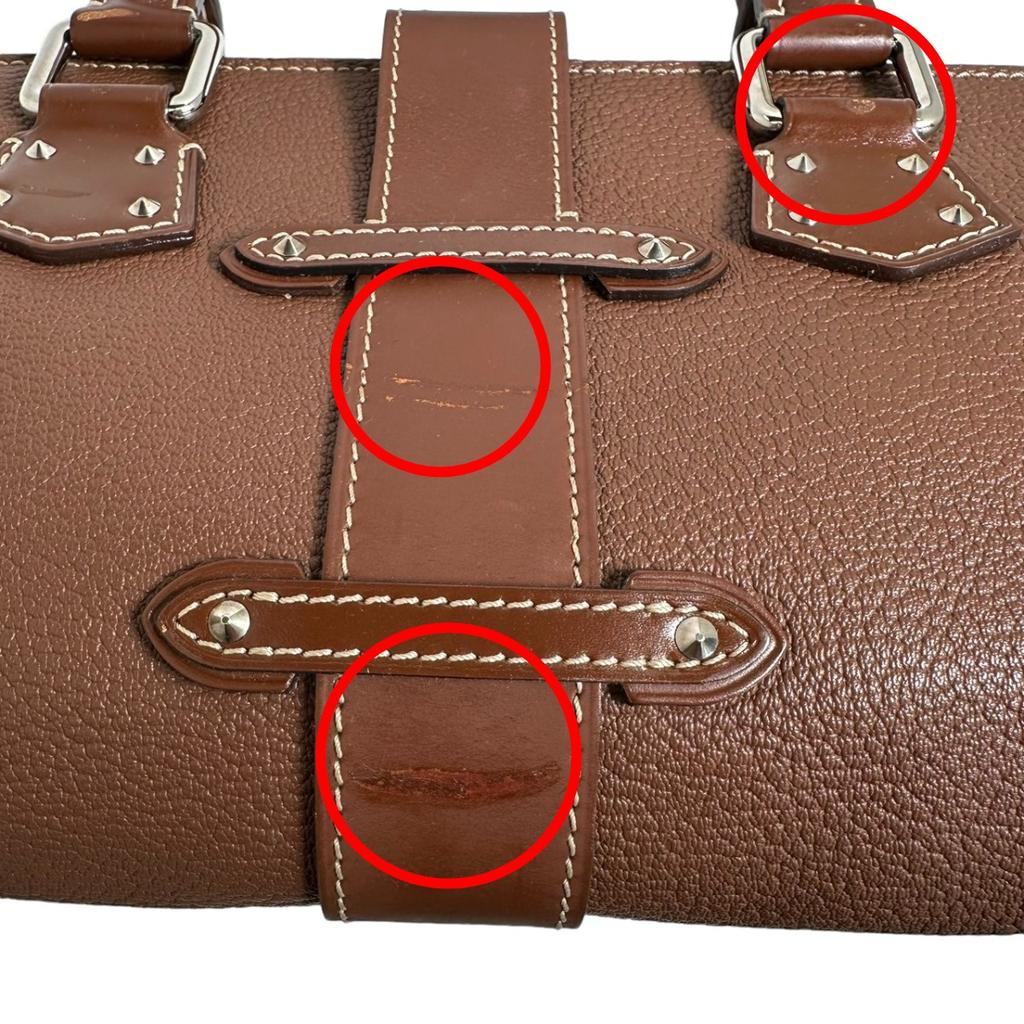 LOUIS VUITTON Suhari Epanui PM Handbag Sheep leather Brown Women M91884 Used