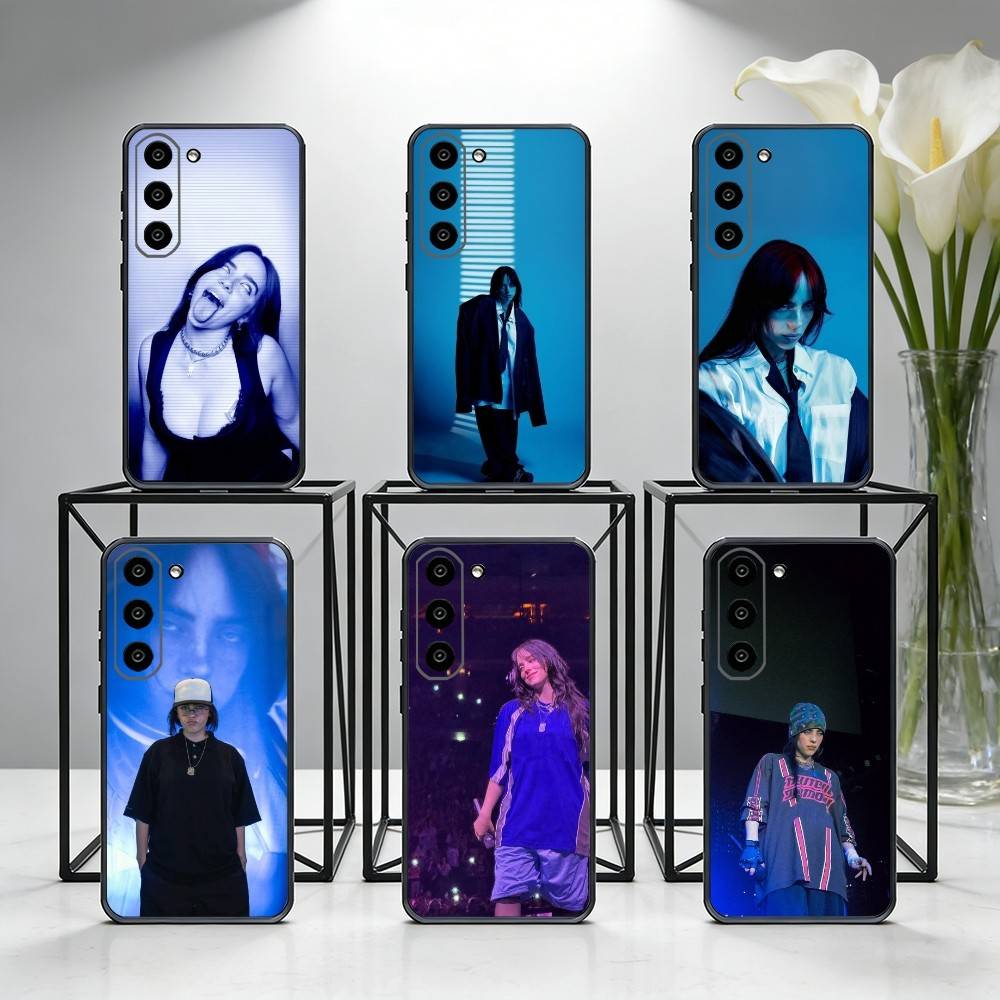 Billie B-BLUE Eilish Singer Phone Case For Samsung Galaxy A73,A72,A71,A70,A53,A52,A51,Others Soft Black Cover