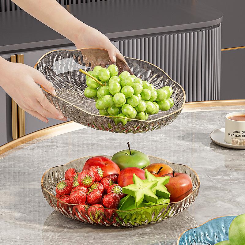 Daily Dining Kitchen Spitting Bone Saucer Plastic Flower Fruit Plate High Sense Household Tea Table Fruit Plate Dessert Snack Plate