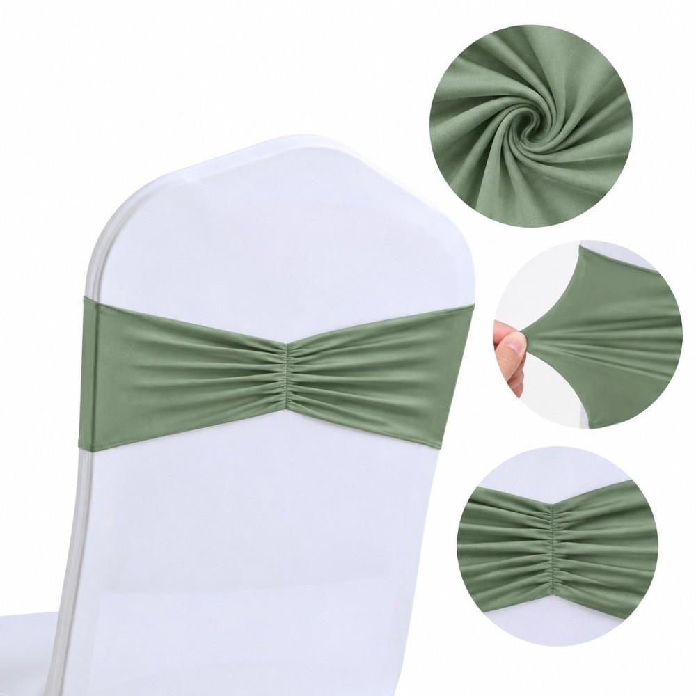 5pcs No Tie Chair Sashes Spandex Material Spandex Chair Sashes Chair Cover Decor Bands For Wedding