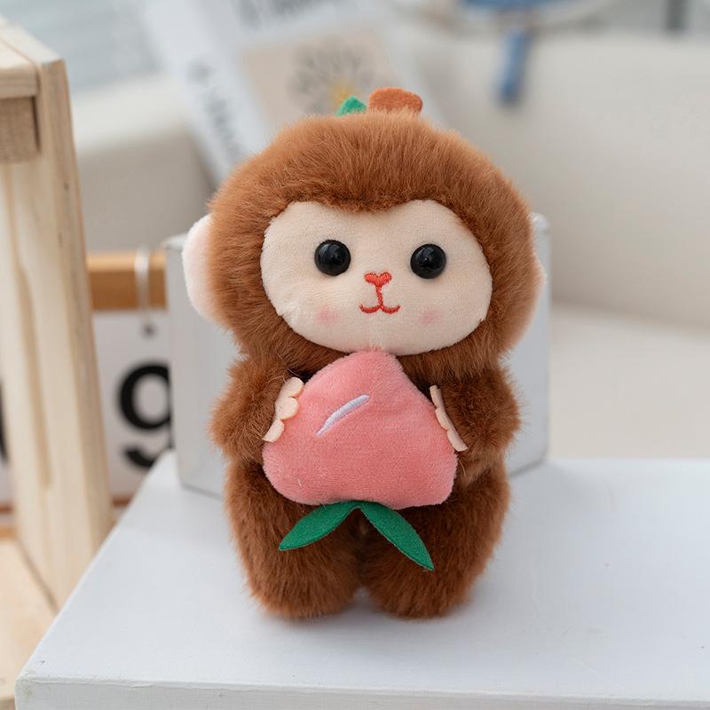Monkey Plush Kids And Fruit Combo Toy For Backpack Hanging And Play Creative