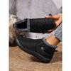 Botas de nieve impermeables para mujer, botas cortas de felpa cálidas para invierno, nuevos zapatos informales antideslizantes de fondo plano grueso