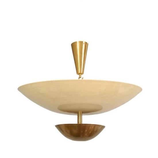 

Mid Century 6 Light Sputnik Chandelier | Raw Brass Ceiling Flushmount Pendant Light Fixture
