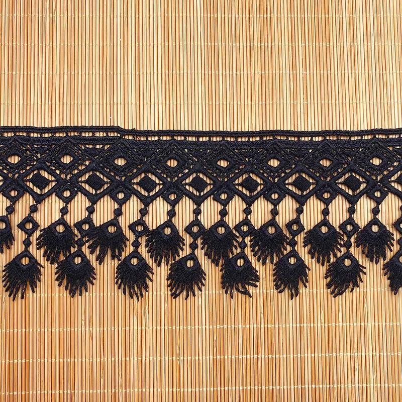 

2 Yard Embroidery Tassels Lace DIY Polyester Sewing Garment Curtain Home Furnishing Wedding Skirt Clothes Accessories 2 Yard чёрный