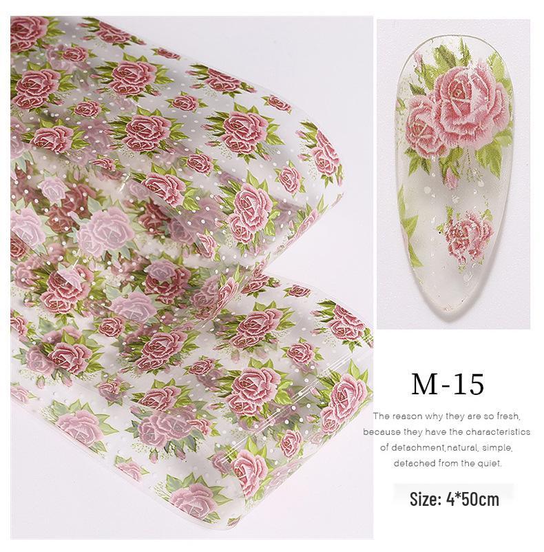 

Japanese Floral Nail Art Transfer Stickers – Starry Sky Gel Decoration M-20# Single 4*50cm