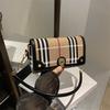 New Bag Women's Fashion Messenger Bag Niche Underarm Bag Summer High-end Women's 2025 Niche Plaid Small Square Bag