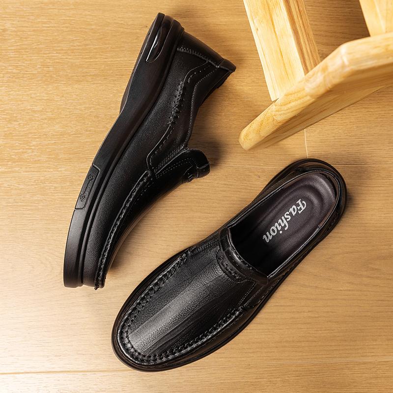 Neue, modische Leder-Freizeitschuhe für Herren mit weicher Sohle, bequem und atmungsaktiv, ideal zum Autofahren, für den Outdoor-Bereich und als Business-Loafer mit dicker Sohle.