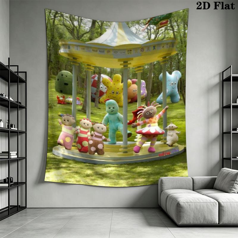 In The Night Garden Wall Tapestry Aesthetic Wall Hanging Printed Fabric Blanket Decorative Tapestries for Bedroom Living Room Home Decor