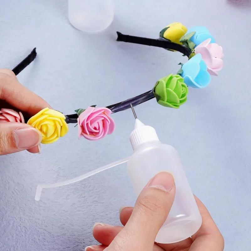 50/5pcs Plastic Squeezable Tip Bottle Refillable Applicator Bottles with Needle Tip Caps for Glue Pigment Oil Liquids Dispenser