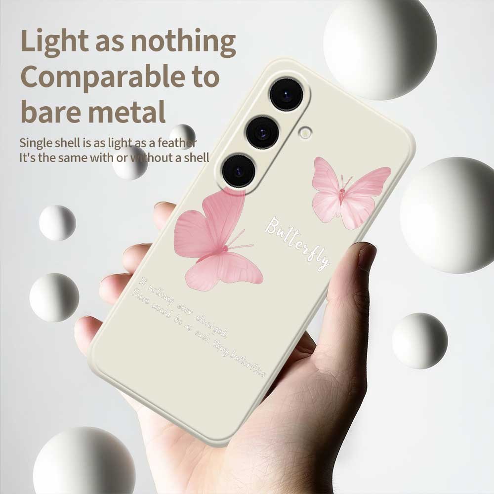 For Samsung Galaxy S25 FE Case Butterfly Pattern Printing Straight Edge TPU Phone Back Cover