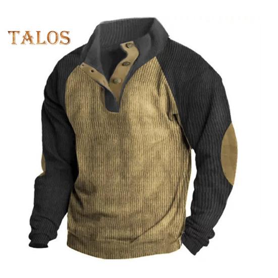 

Весна Осень Мужская Толстовка Цветные Блоки Пэчворк Ретро Стиль Полуоткрытый Воротник-стойка Топ Плюс Размер Свободный Длинный Рукав Топ Повседневная Жизнь Офис S абрикосовый