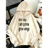 Unisex  2026 Trend One Day I Am Gonna Grow Wings Print   Pocket Tops Basic Autumn Hoodie Sports Soft Pullover  Loose Women Clothing